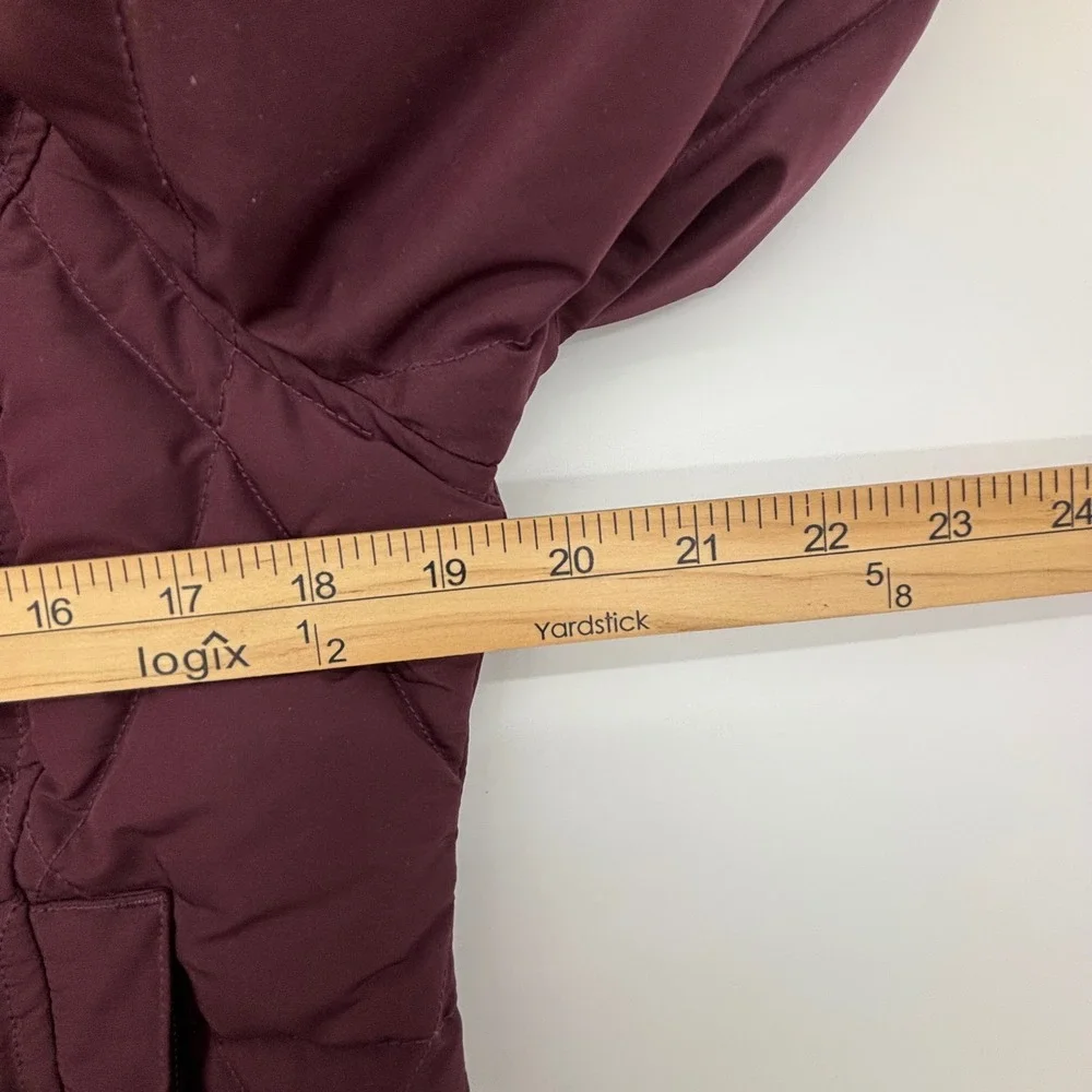 Eddie‎ Bauer Womens Petite XS Quilted Goose Down Insulated Puffer Jacket Maroon